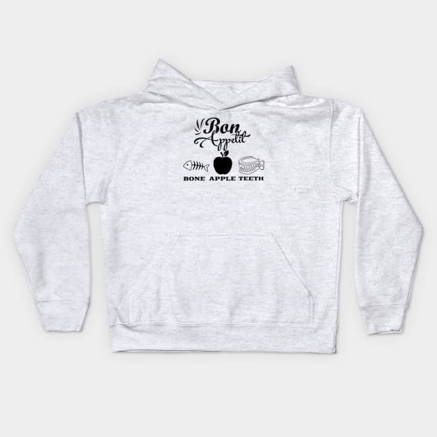 Bone Appetit Kids Hoodie by Turtle Trends Inc